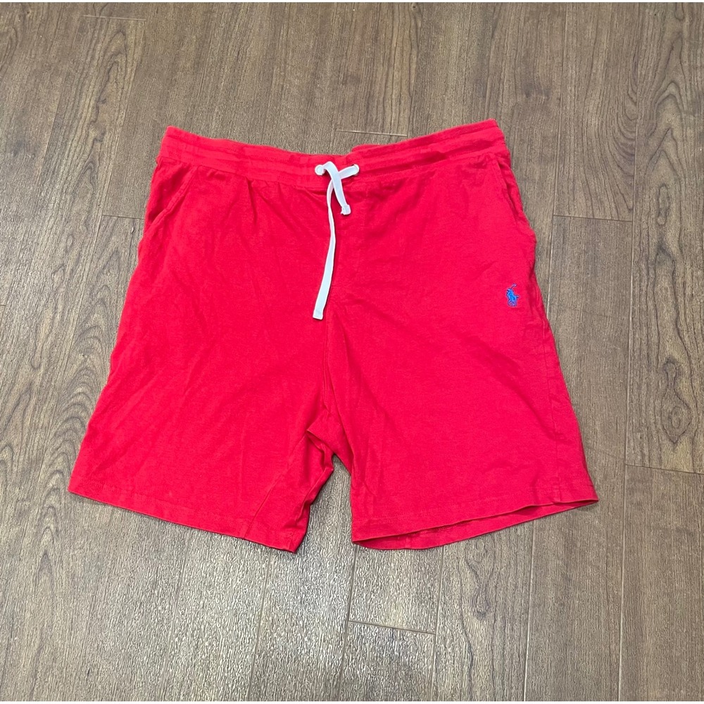 Polo Ralph Lauren Mens 3XL Red Knit Shorts Pony Logo Drawstring Lounge 3XTG - Picture 2 of 9